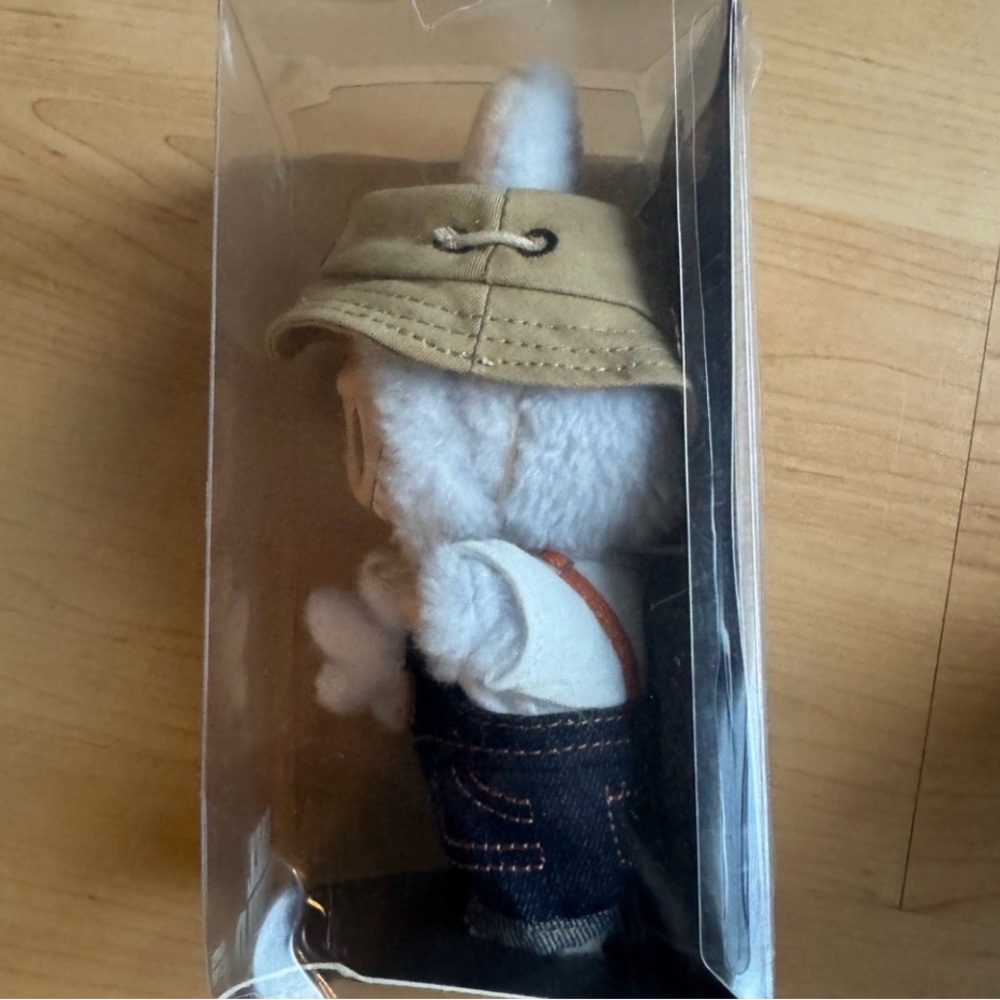 Pop Mart Fall In Wild Plush Figure - White Bunny Outfit with Tan Hat - Picture 2 of 5